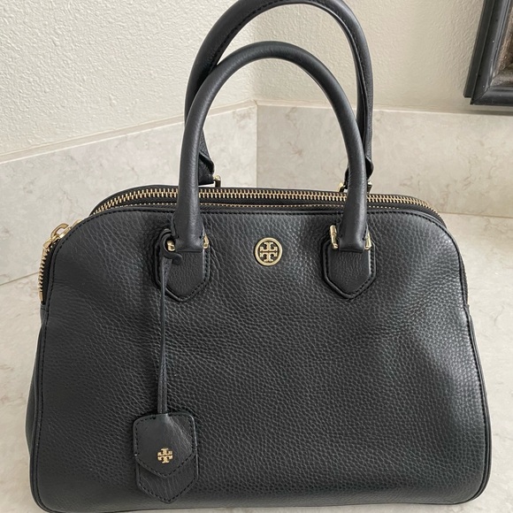 Tory Burch Robinson Black Leather Handbag - Picture 1 of 4